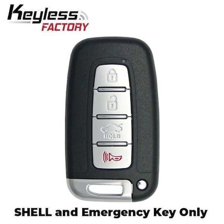 Keyless Factory Hyundai/Kia 4-Btn Smart Key SHELL w/ Emergency Key (SY5HMFNA04) SKS-HY-1276